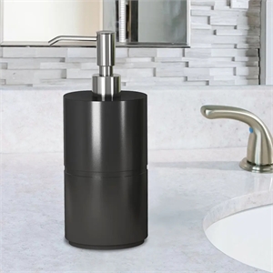 Black Resin Liquid Soap Dispenser Pump Bottle for Bathroom and Kitchen Sink