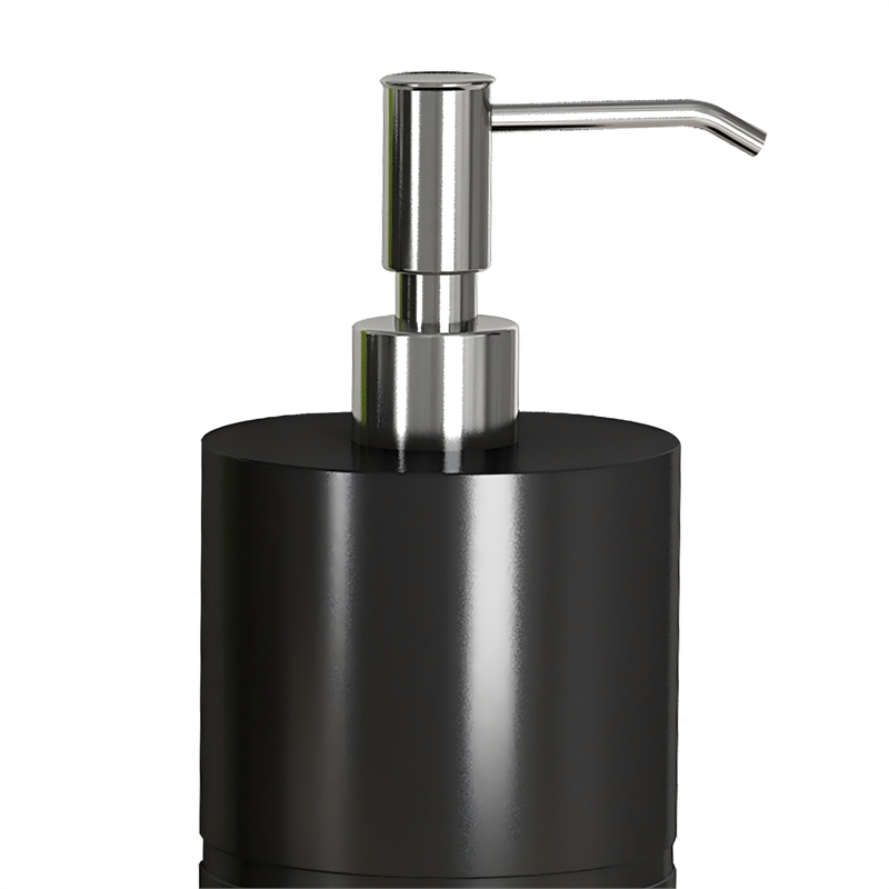 Black Resin Liquid Soap Dispenser Pump Bottle for Bathroom and Kitchen Sink
