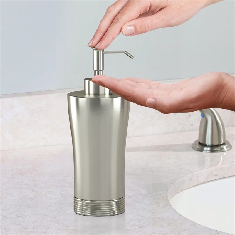 Pewter Stainless Steel Liquid Soap Dispenser Pump for Bathroom and Kitchen Sink
