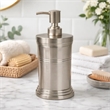 Pewter Stainless Steel Soap Dispenser Pump Bottle for Bathroom and  Kitchen Sink