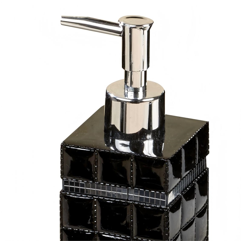 Black Resin Liquid Soap Dispenser for Bathroom Vanity and  Kitchen Sink