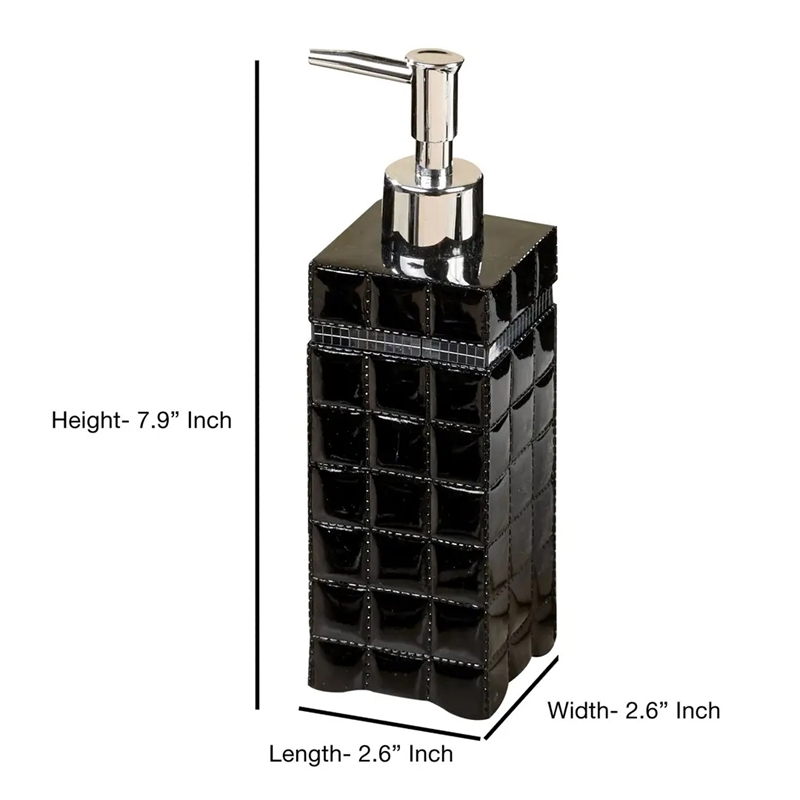 Black Resin Liquid Soap Dispenser for Bathroom Vanity and  Kitchen Sink