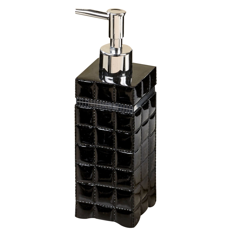 Black Resin Liquid Soap Dispenser for Bathroom Vanity and  Kitchen Sink