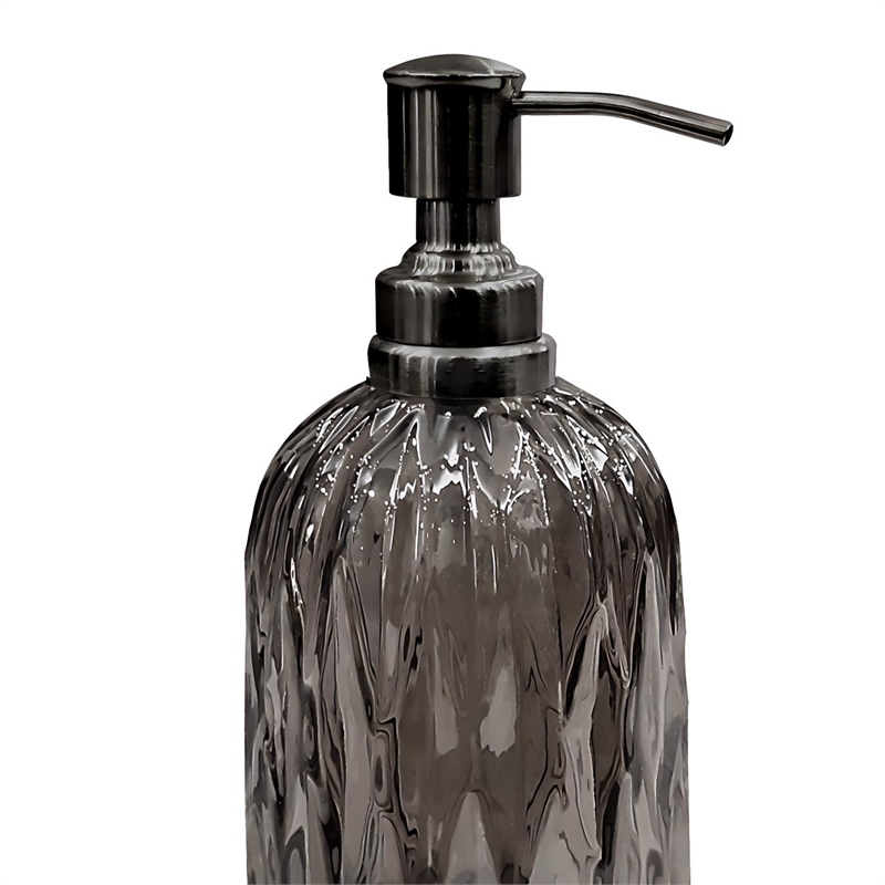 Black Glass Liquid Soap Dispenser Pump for Bathroom Vanity and  Kitchen Sink