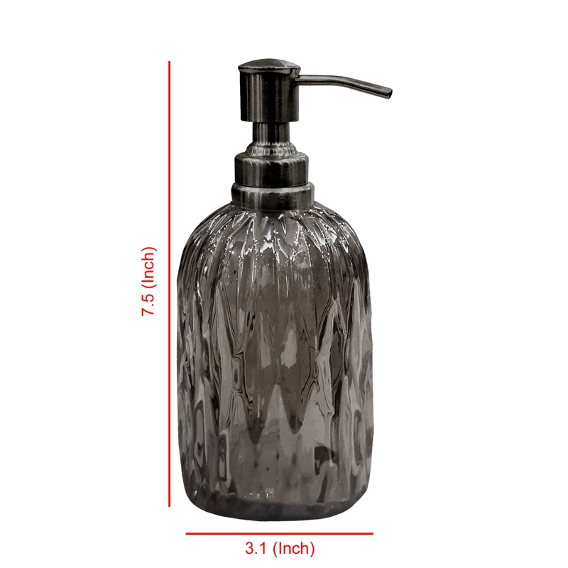 Black Glass Liquid Soap Dispenser Pump for Bathroom Vanity and  Kitchen Sink