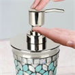 Silver Glass Mosaic Liquid Soap Dispenser Pump for Bathroom and  Kitchen Sink