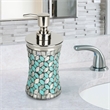 Silver Glass Mosaic Liquid Soap Dispenser Pump for Bathroom and  Kitchen Sink