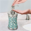 Silver Glass Mosaic Liquid Soap Dispenser Pump for Bathroom and  Kitchen Sink