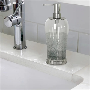 Smoke Metal  Crackle Glass Soap Dispenser Pump for Bathroom and  Kitchen Sink