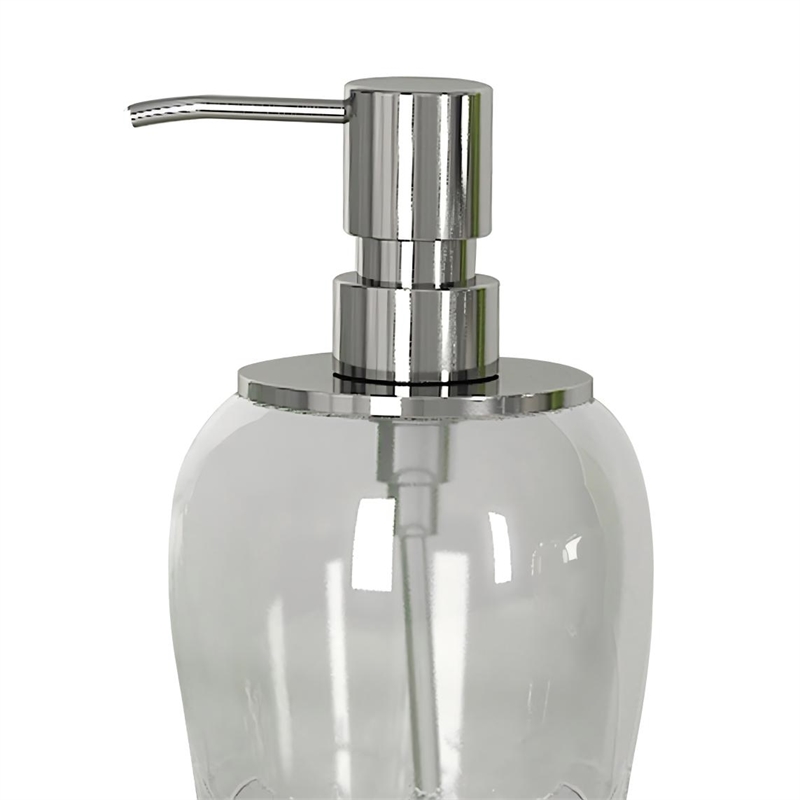 Smoke Metal  Crackle Glass Soap Dispenser Pump for Bathroom and  Kitchen Sink