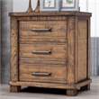 Rustic 3-Drawer Solid Wood Farmhouse Nightstand