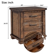 Rustic 3-Drawer Solid Wood Farmhouse Nightstand
