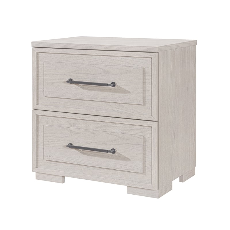 Ciara Beige Nightstand - Elegant Solid Wood Bedside Table for Bedroom Storage