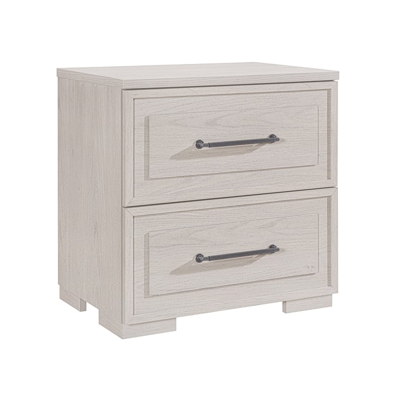 Ciara Beige Nightstand - Elegant Solid Wood Bedside Table for Bedroom Storage