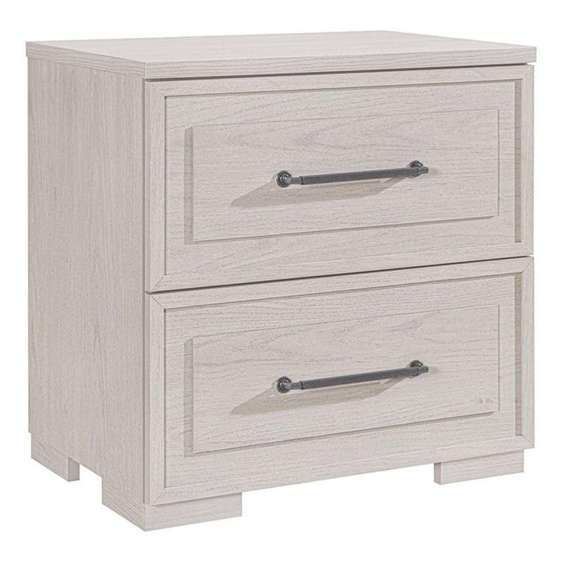 Ciara Beige Nightstand - Elegant Solid Wood Bedside Table for Bedroom Storage
