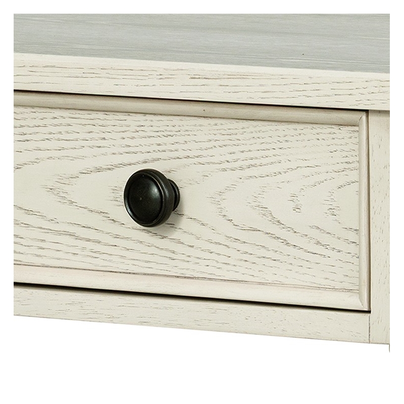 Antique Cream Large Solid Wood Nightstand beige