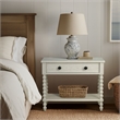 Antique Cream Large Solid Wood Nightstand beige