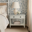 Antique Cream Large Solid Wood Nightstand beige