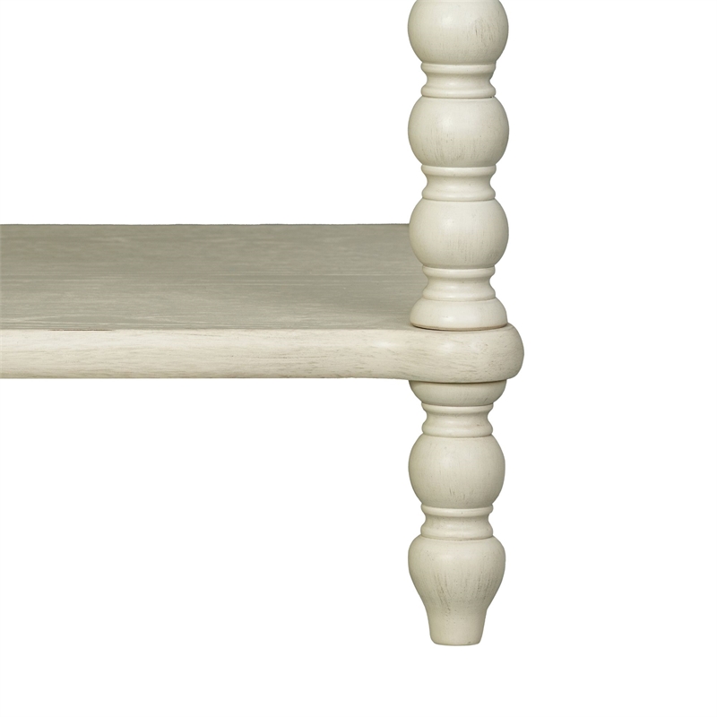 Antique Cream Large Solid Wood Nightstand beige