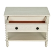 Antique Cream Large Solid Wood Nightstand beige