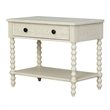 Antique Cream Large Solid Wood Nightstand beige