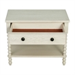Antique Cream Large Solid Wood Nightstand beige