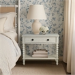 Antique Cream Large Solid Wood Nightstand beige