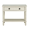 Antique Cream Large Solid Wood Nightstand beige
