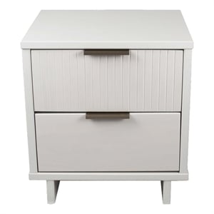 18&quot 2-Drawer Solid Wood Nightstand - White