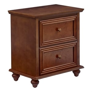 22.9 Mid-Century Modern 2-Drawer Nightstand Walnut Solid Wood