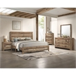 Rustic Natural Finish Solid Wood 2-Drawer Nightstand Plank Style Furniture