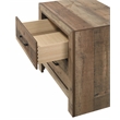 Rustic Natural Finish Solid Wood 2-Drawer Nightstand Plank Style Furniture
