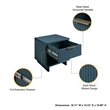 18  1-Drawer Solid Wood Nightstand Midnight Blue