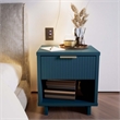 18  1-Drawer Solid Wood Nightstand Midnight Blue