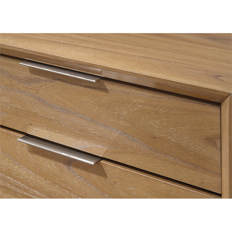 1pc Contemporary 2-Drawer Nightstand  Solid Wood