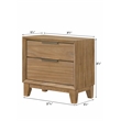 1pc Contemporary 2-Drawer Nightstand  Solid Wood