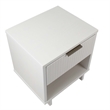 18  1-Drawer White Nightstand Solid Wood Construction