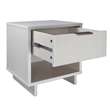 18  1-Drawer White Nightstand Solid Wood Construction