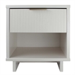 18  1-Drawer White Nightstand Solid Wood Construction