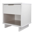 18  1-Drawer White Nightstand Solid Wood Construction