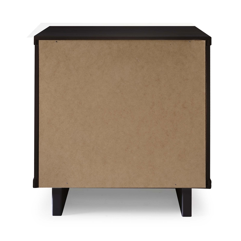 18  1-Drawer Solid Wood Nightstand Black