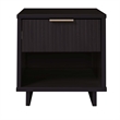 18  1-Drawer Solid Wood Nightstand Black