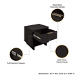18  1-Drawer Solid Wood Nightstand Black