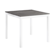 5 Piece Dining Table Set with 4 Upholstered Chairs Grey White Rubber Wood