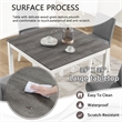5 Piece Dining Table Set with 4 Upholstered Chairs Grey White Rubber Wood