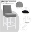 5 Piece Dining Table Set with 4 Upholstered Chairs Grey White Rubber Wood