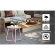 Pink Metal Outdoor Side Table 18 Inch Weather Resistant Patio Accent Table