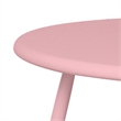 Pink Metal Outdoor Side Table 18 Inch Weather Resistant Patio Accent Table