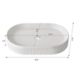 22.8  White Ceramic Oval Vessel Sink with Pop-Up Drain  Striped Design