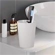 White Resin Bathroom Tumbler Cup  Toothbrush Holder for Vanity Decor